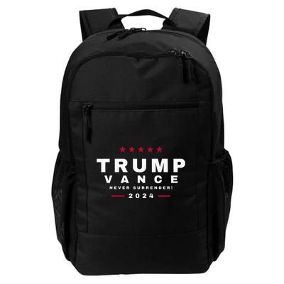 President Trump Jd Vance Vp Never Surrender! Maga Usa Daily Commute Backpack