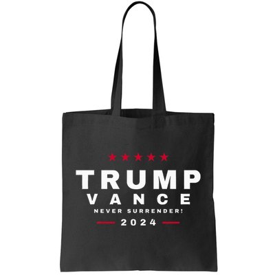 President Trump Jd Vance Vp Never Surrender! Maga Usa Tote Bag