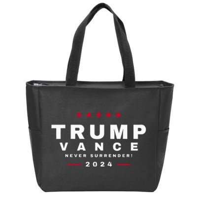 President Trump Jd Vance Vp Never Surrender! Maga Usa Zip Tote Bag