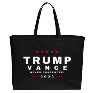 President Trump Jd Vance Vp Never Surrender! Maga Usa Cotton Canvas Jumbo Tote