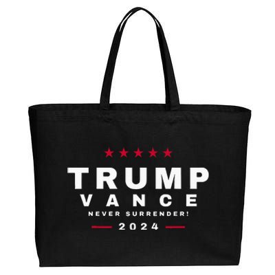 President Trump Jd Vance Vp Never Surrender! Maga Usa Cotton Canvas Jumbo Tote