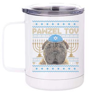 Pawzel Tov Jewish Chinese SharPei Dog Funny Hanukkah  12 oz Stainless Steel Tumbler Cup