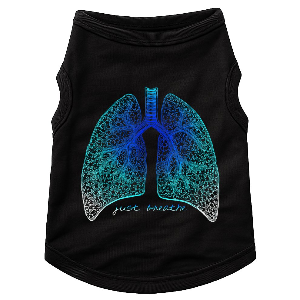 Positive Thinking "Just Breathe" Lungs Science Doggie Tank