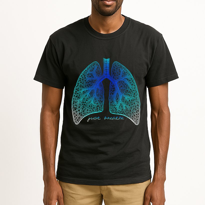Positive Thinking "Just Breathe" Lungs Science Tall T-Shirt