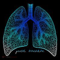 Positive Thinking "Just Breathe" Lungs Science Button