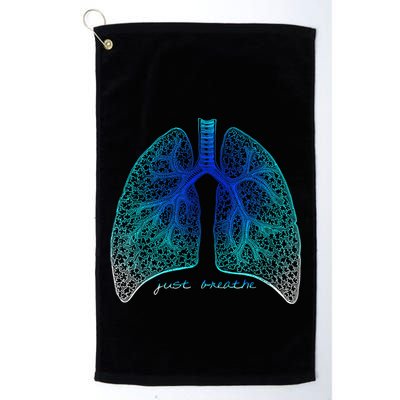 Positive Thinking "Just Breathe" Lungs Science Golf Towel