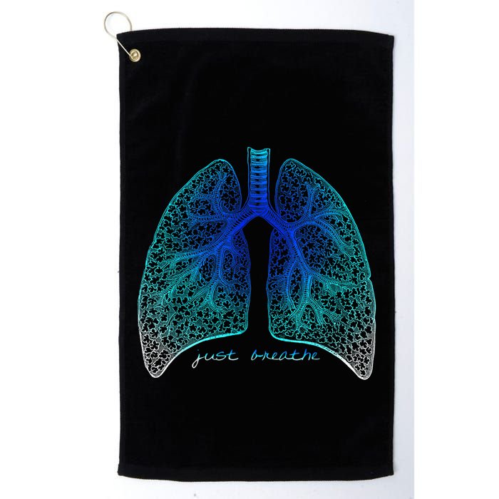 Positive Thinking "Just Breathe" Lungs Science Golf Towel