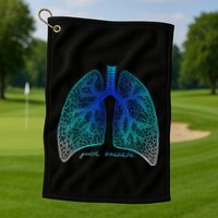 Positive Thinking "Just Breathe" Lungs Science Golf Towel