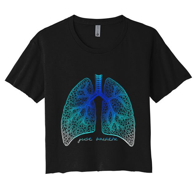 Positive Thinking "Just Breathe" Lungs Science Crop Top