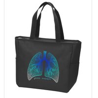 Positive Thinking "Just Breathe" Lungs Science Zip Tote Bag