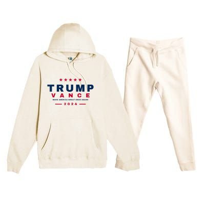 President Trump Jd Vance Vp Make America Great Once Again! Premium Hooded Sweatsuit Set