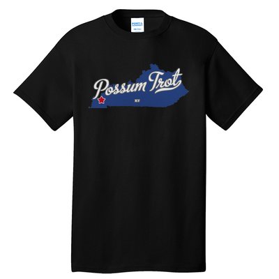 Possum Trot Kentucky KY Map Tall T-Shirt