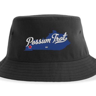 Possum Trot Kentucky KY Map Sustainable Bucket Hat