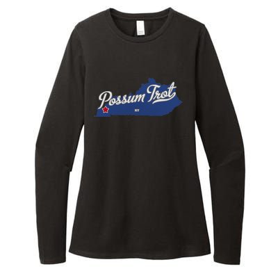 Possum Trot Kentucky KY Map Womens CVC Long Sleeve Shirt