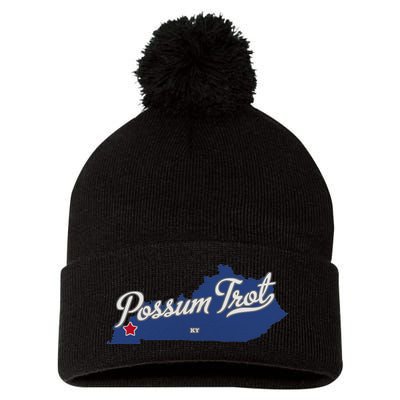 Possum Trot Kentucky KY Map Pom Pom 12in Knit Beanie