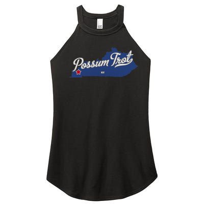 Possum Trot Kentucky KY Map Women’s Perfect Tri Rocker Tank