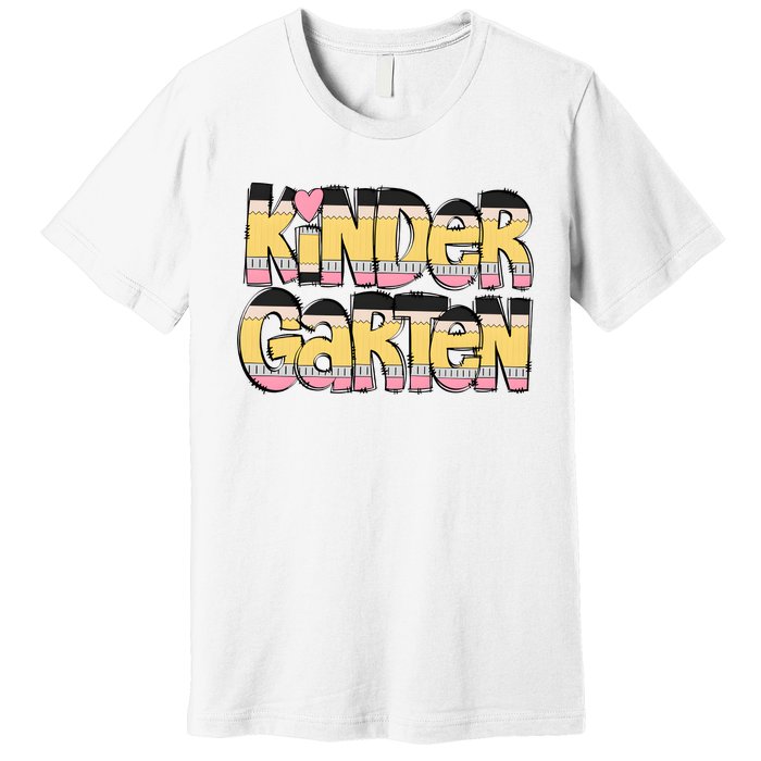 Pencil Teacher Kindergarten Back To School Premium T-Shirt