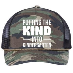 Putting The Kind Into Kindergarten Gift Retro Rope Trucker Hat Cap