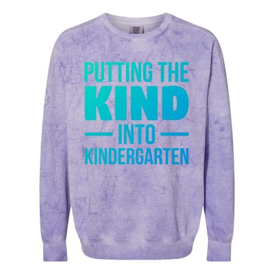 Putting The Kind Into Kindergarten Gift Colorblast Crewneck Sweatshirt