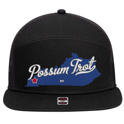 Possum Trot Kentucky KY Map 7 Panel Mesh Trucker Snapback Hat