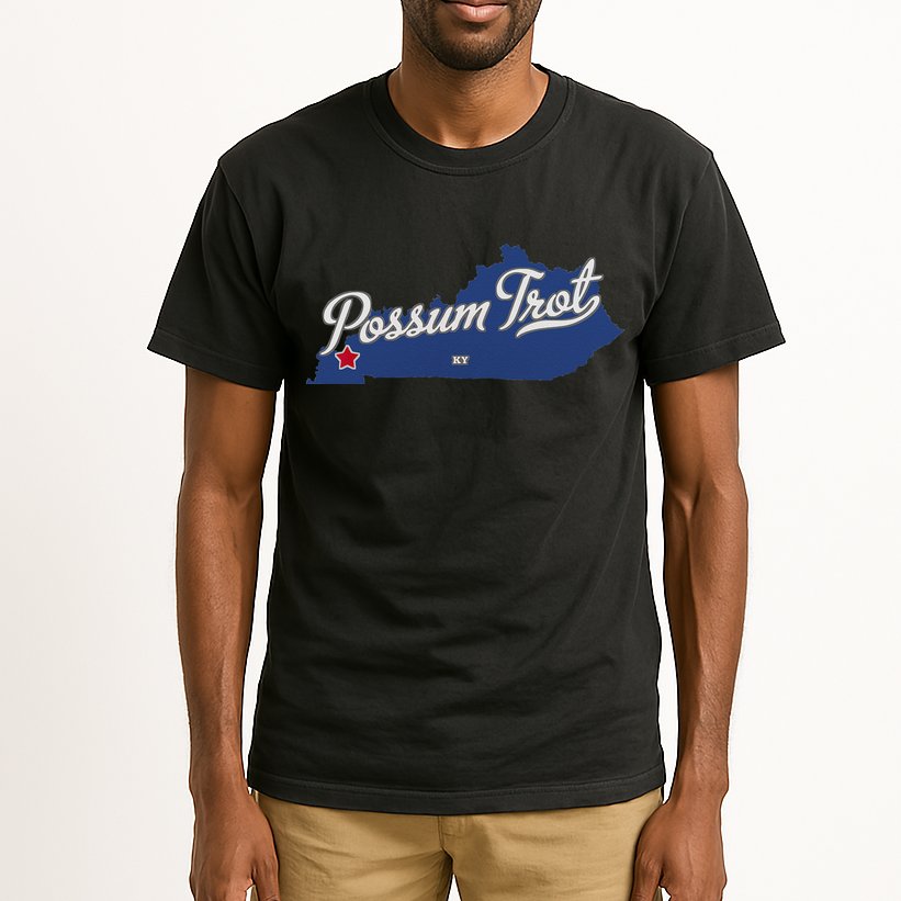 Possum Trot Kentucky KY Map Tall T-Shirt