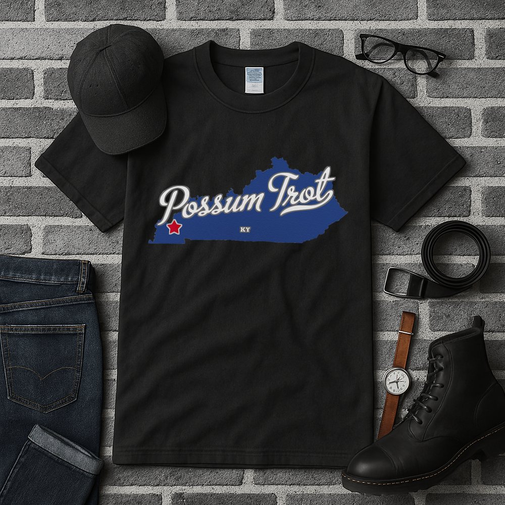 Possum Trot Kentucky KY Map Tall T-Shirt