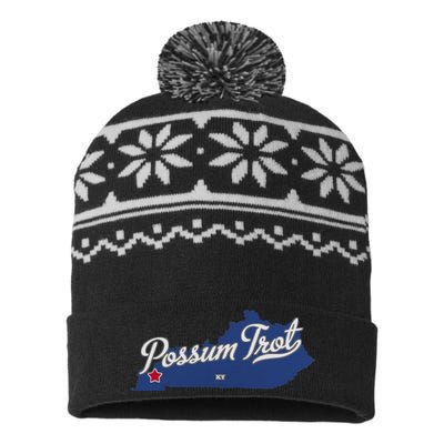 Possum Trot Kentucky KY Map USA-Made Snowflake Beanie