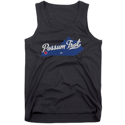 Possum Trot Kentucky KY Map Tank Top