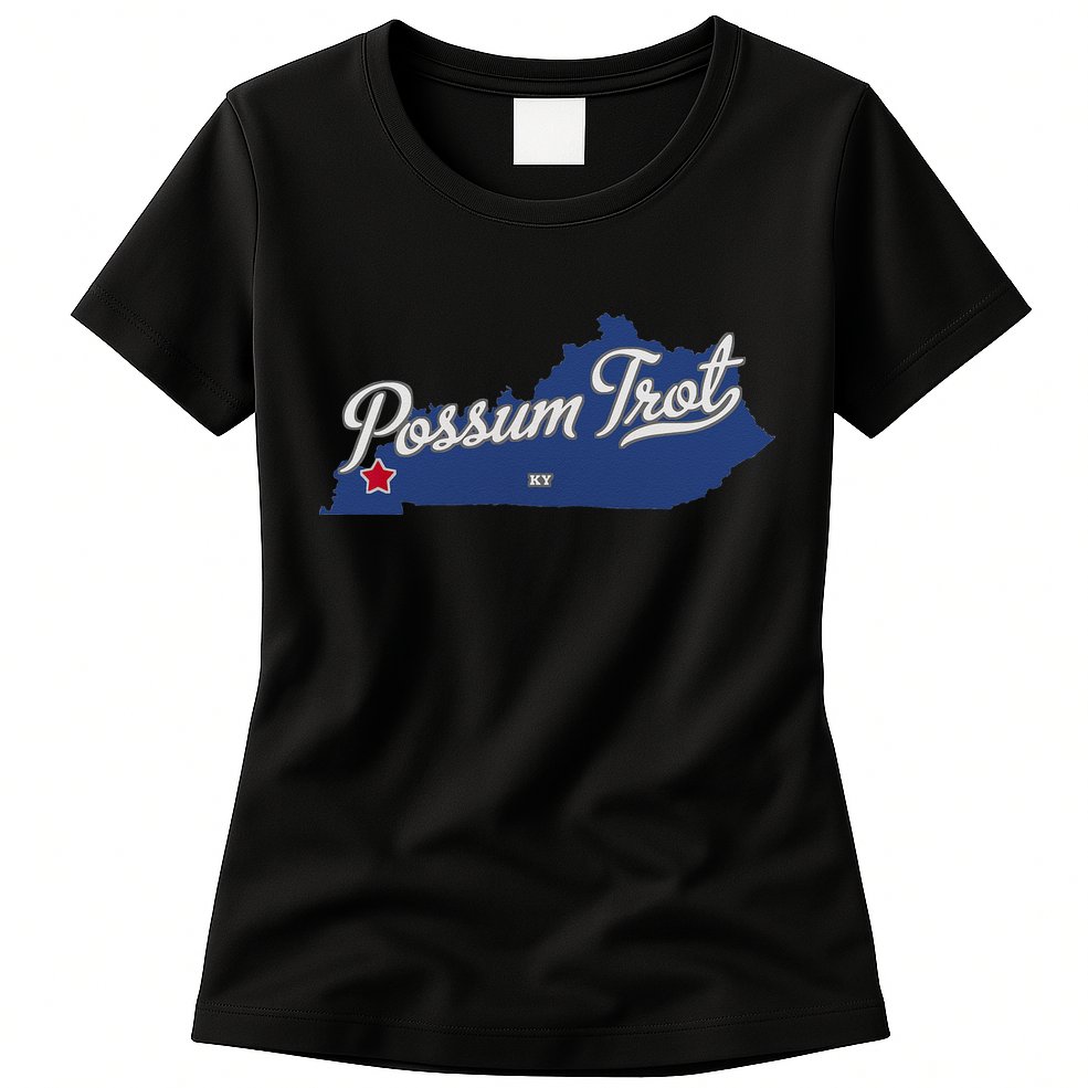 Possum Trot Kentucky KY Map Womens T-Shirt