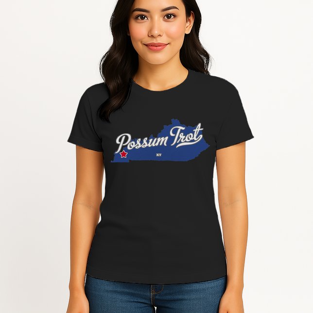 Possum Trot Kentucky KY Map Womens T-Shirt