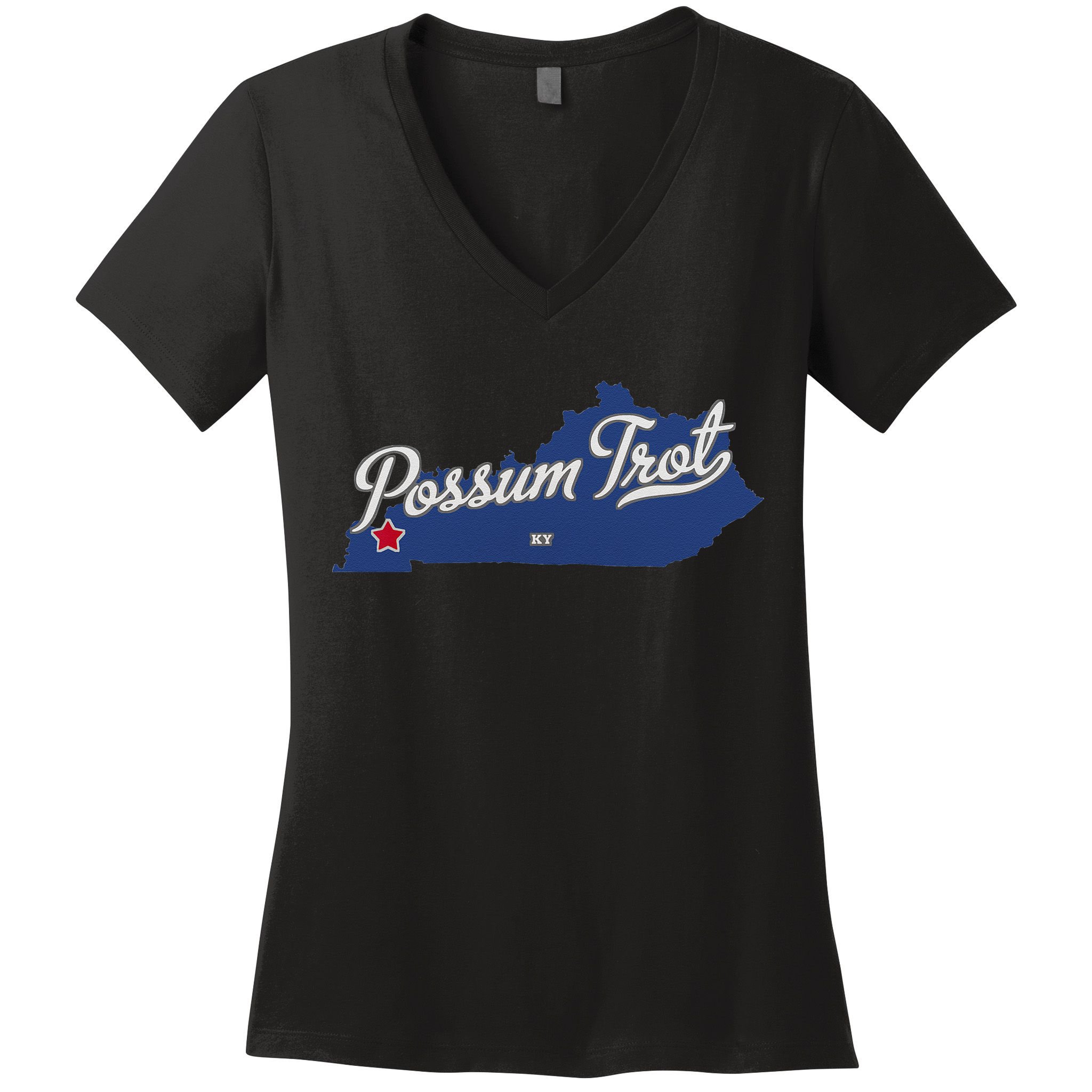 Possum Trot Kentucky KY Map Women's V-Neck T-Shirt