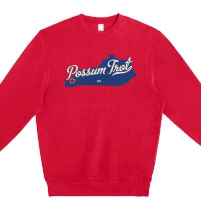 Possum Trot Kentucky KY Map Premium Crewneck Sweatshirt