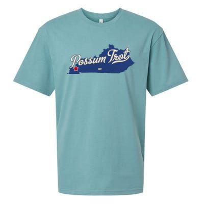 Possum Trot Kentucky KY Map Sueded Cloud Jersey T-Shirt