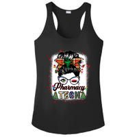 Pharmacy Tech Life Messy Bun Hair Christmas Pajama Ladies PosiCharge Competitor Racerback Tank