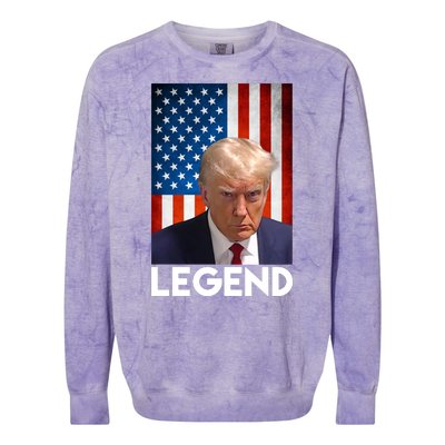 President Trump Legend American Flag Colorblast Crewneck Sweatshirt