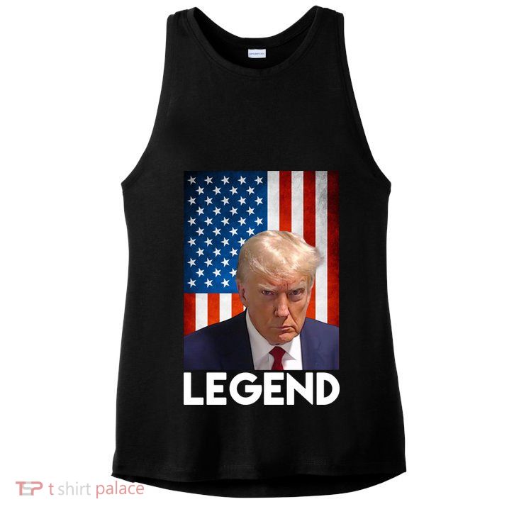 President Trump Legend American Flag Ladies PosiCharge Tri-Blend Wicking Tank