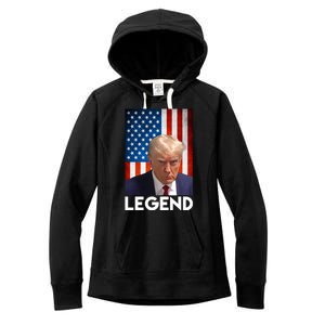 President Trump Legend American Flag Women's Fleece Hoodie