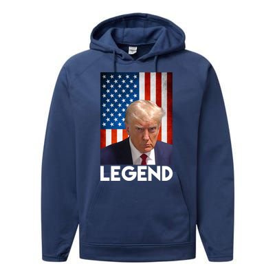 President Trump Legend American Flag Performance Fleece Hoodie