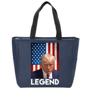 President Trump Legend American Flag Zip Tote Bag