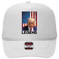 President Trump Legend American Flag High Crown Mesh Back Trucker Hat