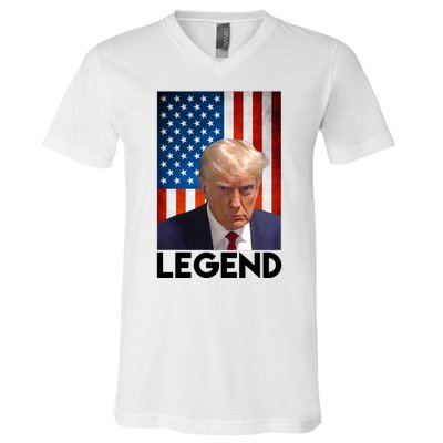 President Trump Legend American Flag V-Neck T-Shirt