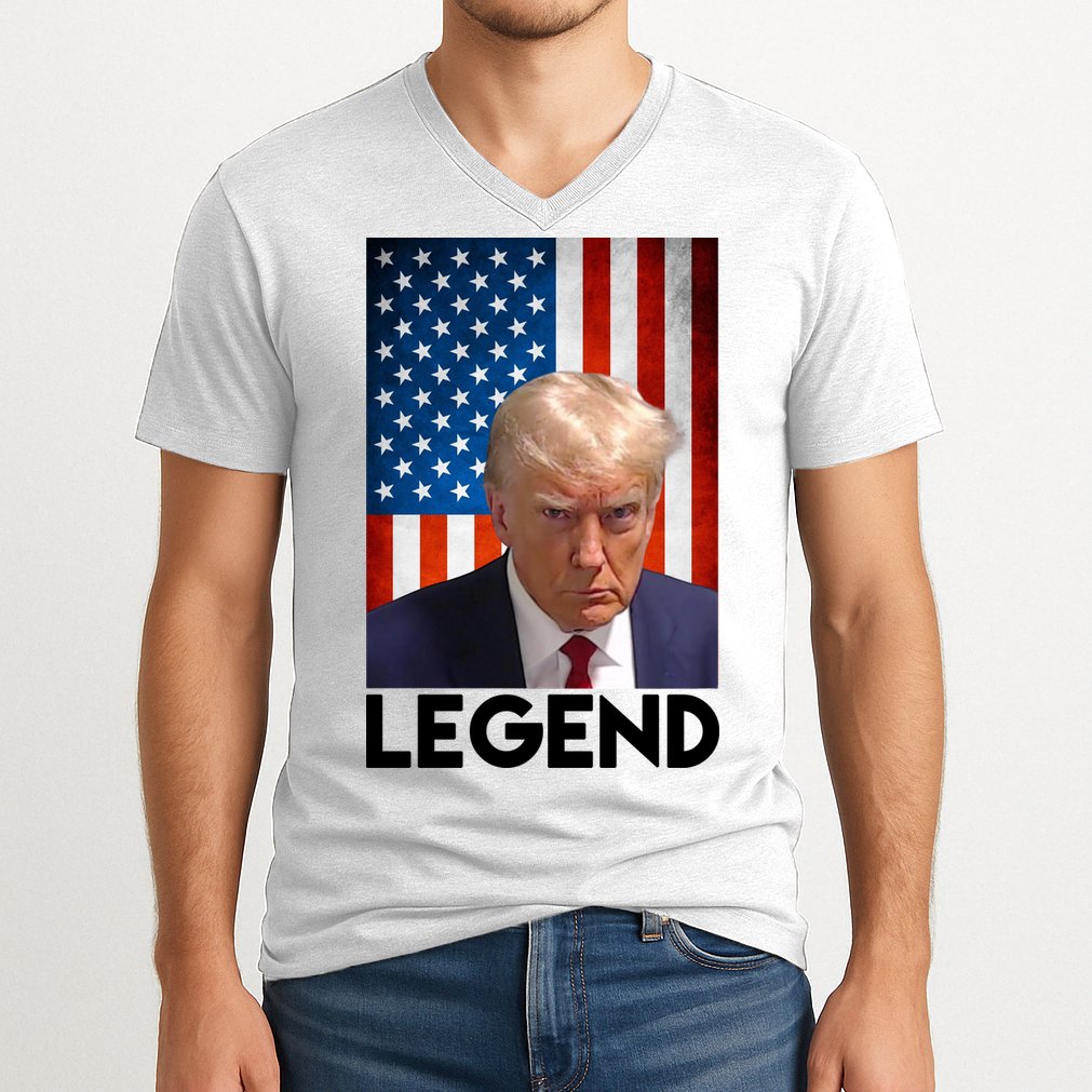 President Trump Legend American Flag V-Neck T-Shirt