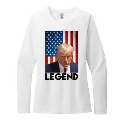 President Trump Legend American Flag Womens CVC Long Sleeve Shirt