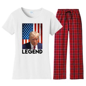 President Trump Legend American Flag Women's Flannel Pajama Set