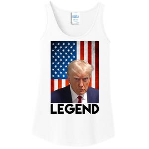 President Trump Legend American Flag Ladies Essential Tank