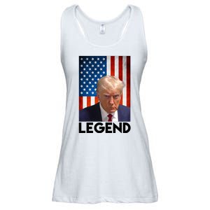 President Trump Legend American Flag Ladies Essential Flowy Tank