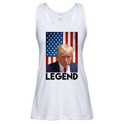 President Trump Legend American Flag Ladies Essential Flowy Tank