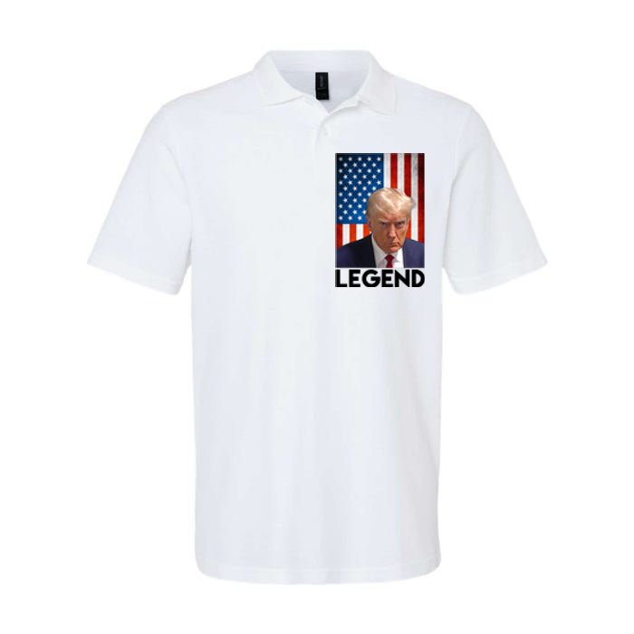 President Trump Legend American Flag Softstyle Adult Sport Polo