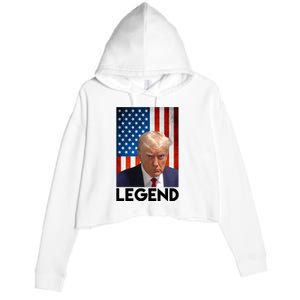 President Trump Legend American Flag Crop Fleece Hoodie