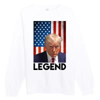 President Trump Legend American Flag Premium Crewneck Sweatshirt